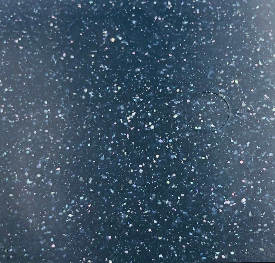 plaque de bio acétate chargé en coquillage (nacre d'ormeau) - bleu nuit – Image 5