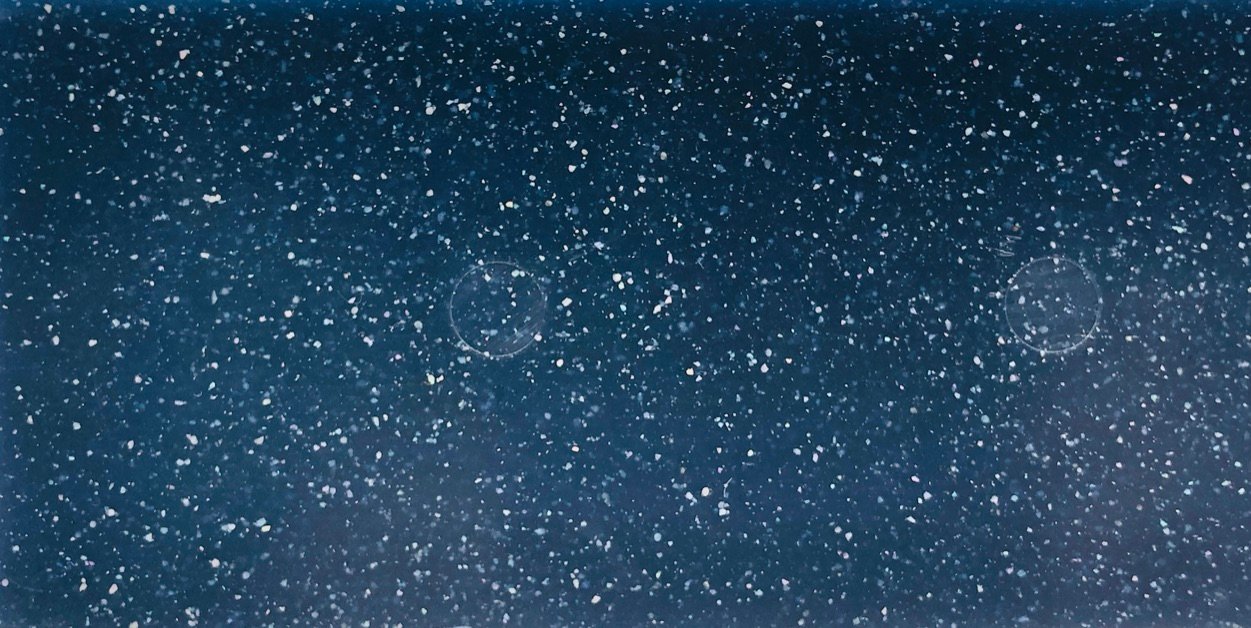 plaque de bio acétate chargé en coquillage (nacre d'ormeau) - bleu nuit – Image 3